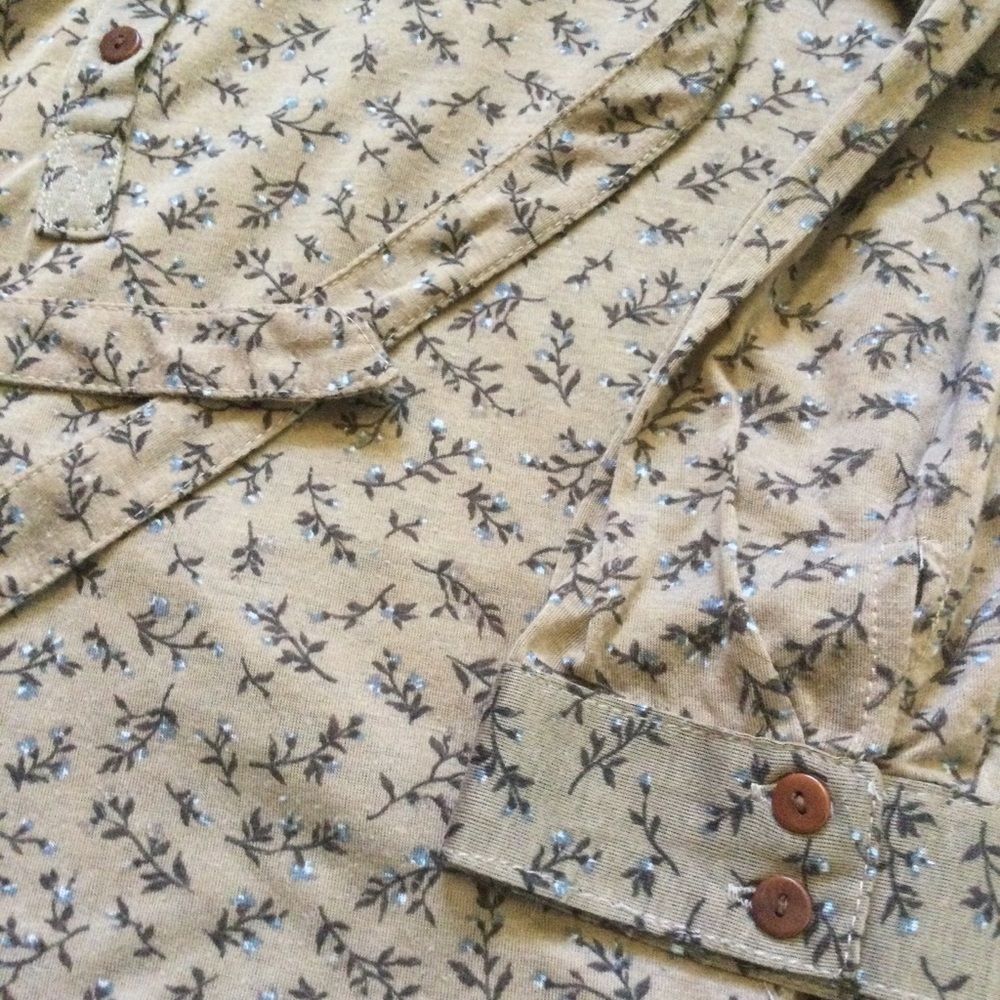 Zara Basic Brown Floral Peasant Blouse - image 8